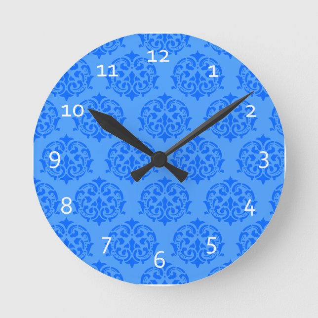 Horloges murales victoriennes bleues de motif (Recto)