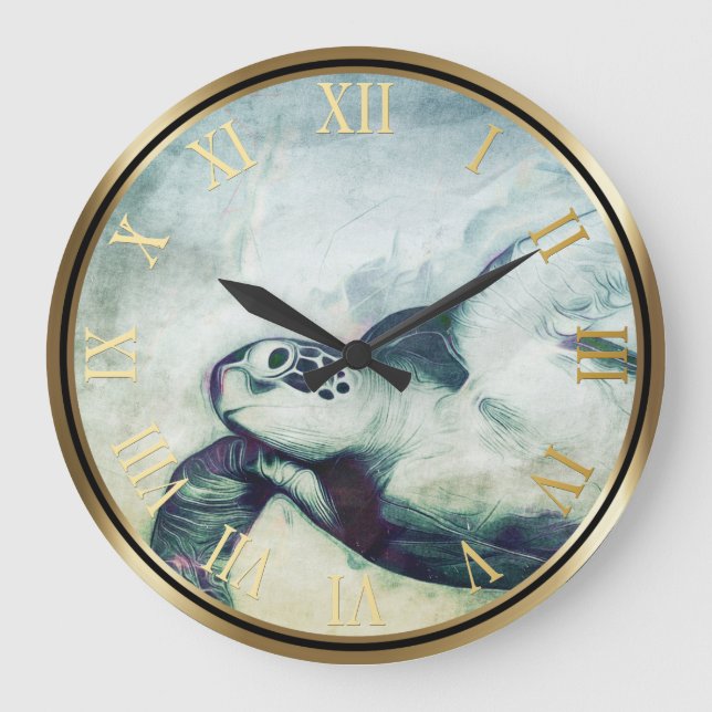 Horloges murales volantes de la tortue de mer (Recto)