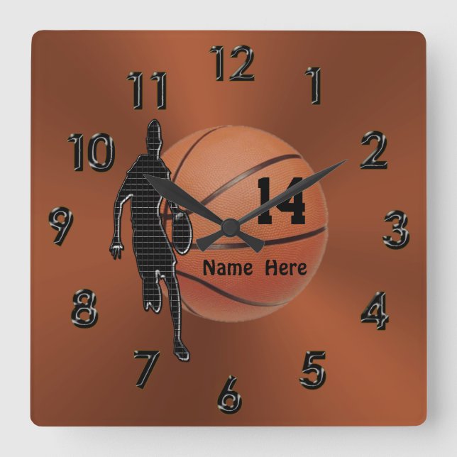 Horloges personnalisées de basket-ball colorées (Recto)
