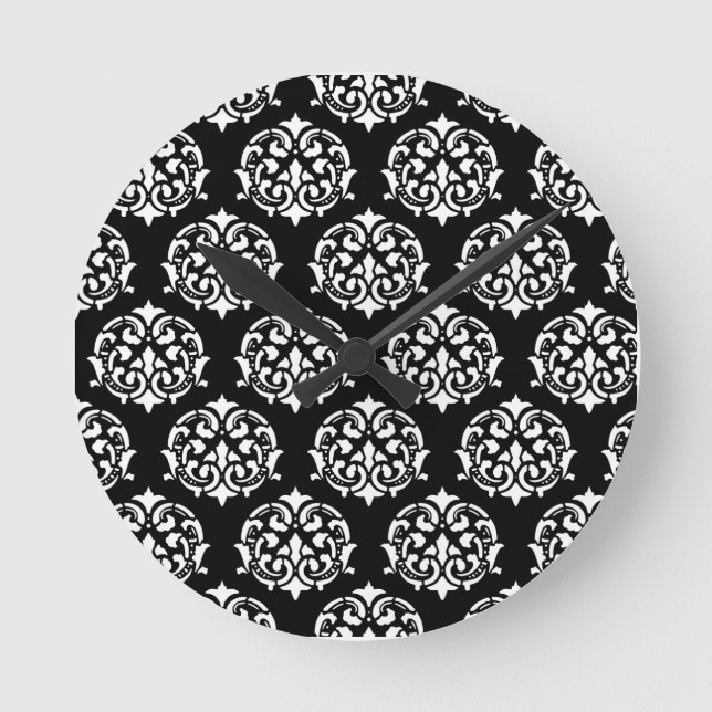 Horloges victoriennes noires et blanches de motif (Recto)