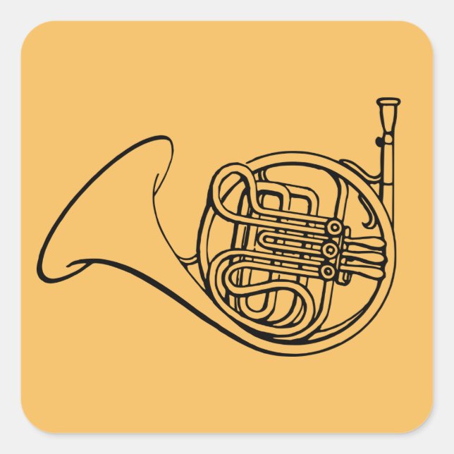 Horn-Blasmusik Quadratischer Aufkleber (Vorderseite)