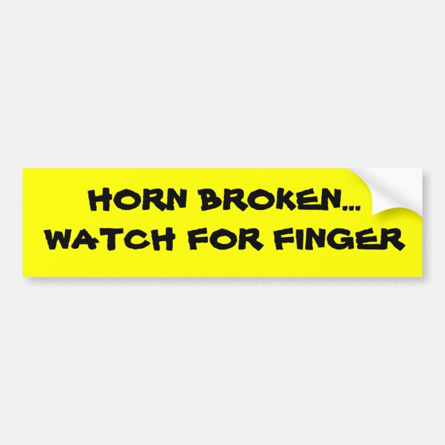 HORN GEBROCHENE… UHR FÜR FINGER-AUTOAUFKLEBER! AUTOAUFKLEBER (Vorne)