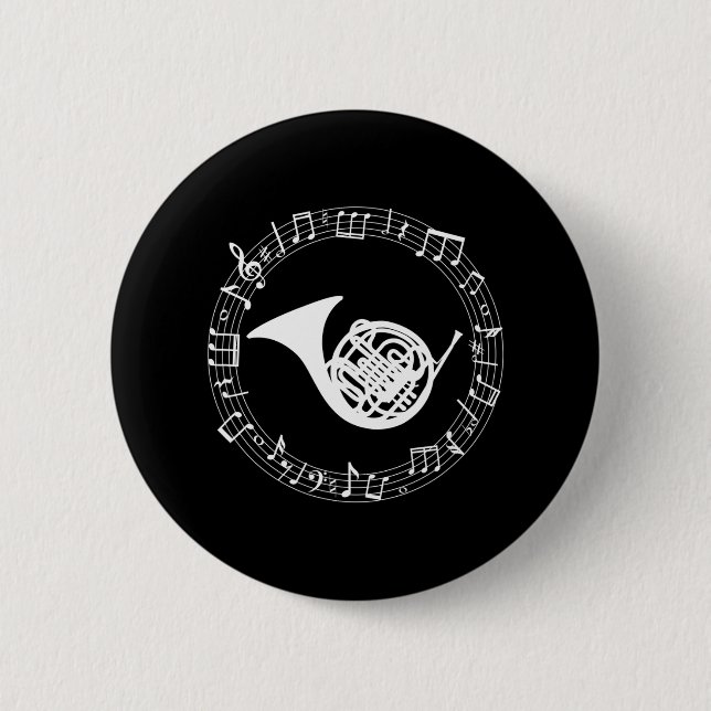Horn-Musiker-Instrumentenspieler Button (Vorderseite)