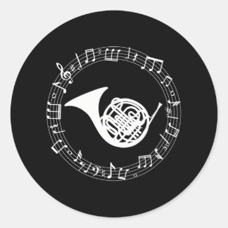 Horn-Musiker-Instrumentenspieler Runder Aufkleber