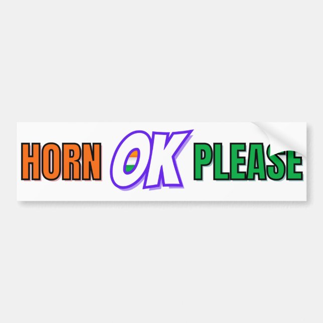 "Horn OK Bitte" Desi Truck Style Autoaufkleber (Vorne)