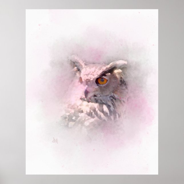 Horn Owl Print Poster (Vorne)