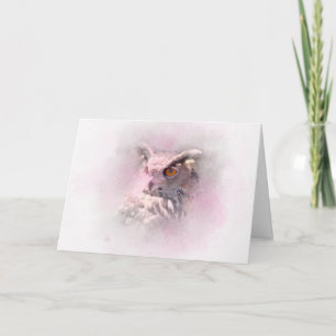 Horn-Owl Wildlife Art Card Karte