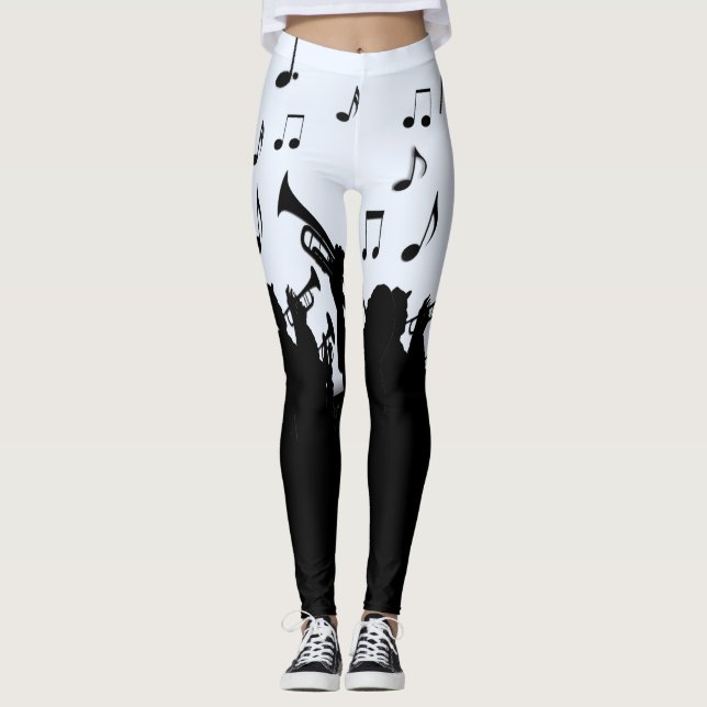 Horn Section Music Design Powder Blue Leggings (Vorderseite)