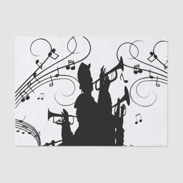 Horn Section Trumpet Jazz Music Seidenpapier (Vorderseite)