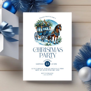 Horn und Carriage Blue Christmas Party laden Einladung