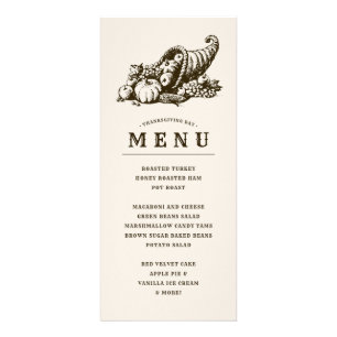 Horn von Plenty Erntedank Dinner Menu Werbekarte