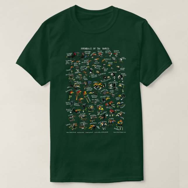 Hornbills der Welt T-Shirt (Design vorne)