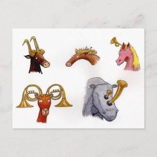 Horned Animals Postkarte