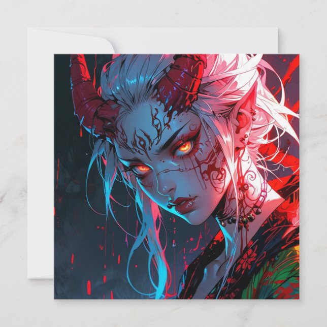 Horned Devil Anime Girl (Vorderseite)