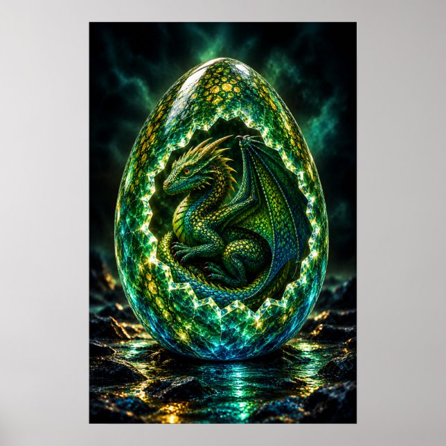 Horned-Drachen-F-Ei Poster (Vorne)