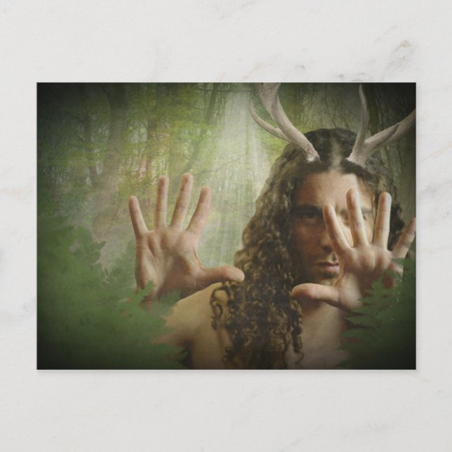Horned God Forest Postcard Postkarte (Vorderseite)