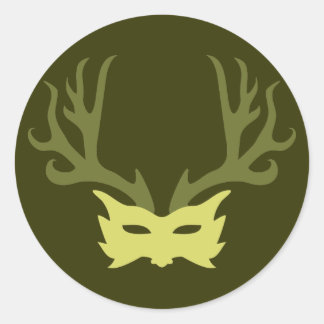 Horned God Mask Runder Aufkleber