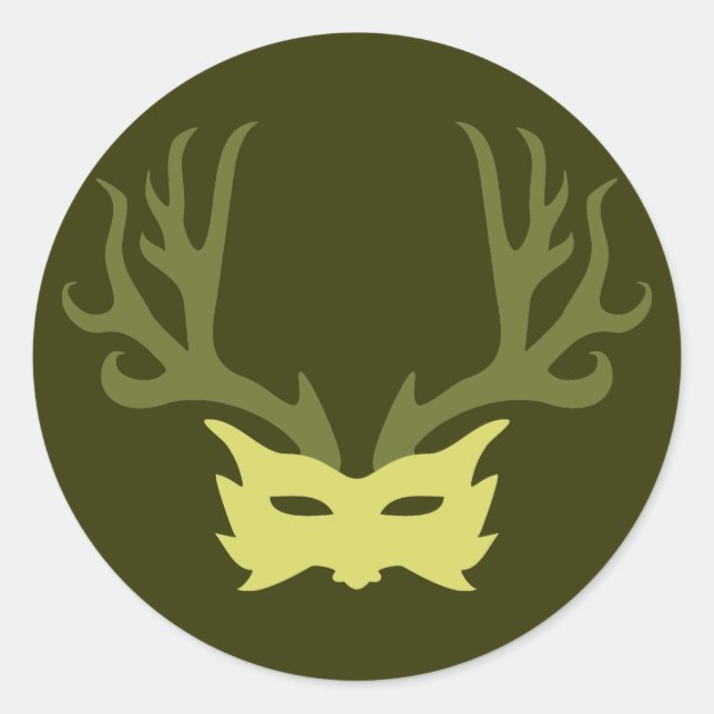 Horned God Mask Runder Aufkleber (Vorderseite)