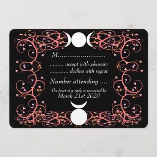 Horned God & Triple Goddess Wiccan-Hochzeit RSVP Einladung