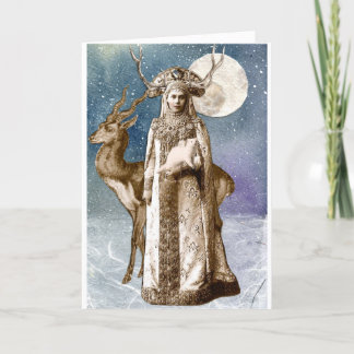 Horned Goddess Solstice Greetings Card Karte