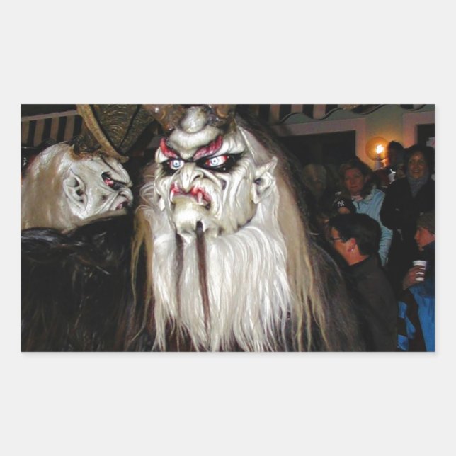 Horned Japanese Devil Mask Rechteckiger Aufkleber (Vorderseite)