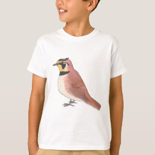Horned Lark Vogelart Aquarellkunst T-Shirt