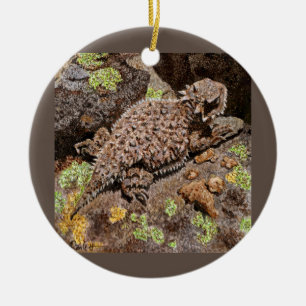 Horned Lizard-Ornament Keramik Ornament