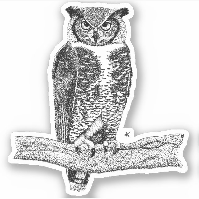 Horned Owl Aufkleber (Vorderseite)