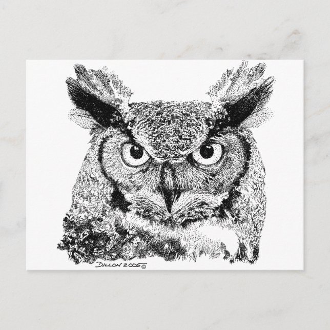 Horned Owl Postkarte (Vorderseite)