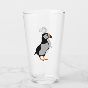 Horned Puffin Stehend Glas