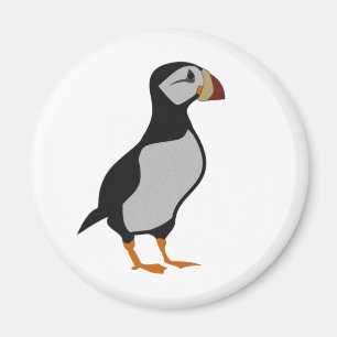 Horned Puffin Stehend Magnet