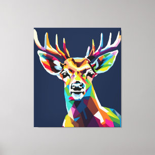 Horned Reh Pop Art Leinwanddruck