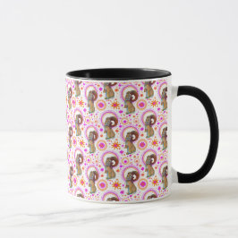 Horned Sparkle Bunny Pink und Orange Tasse