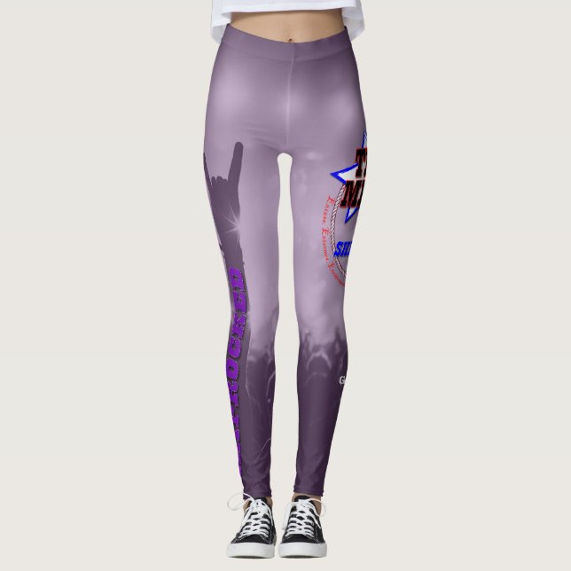 Hörner oben!  Lila Leggings (Vorderseite)