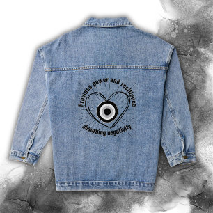 Hornhaut, Schwarzes Böse Augenschutz-Monogramm   Jeansjacke