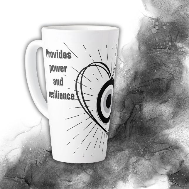 Hornhaut, Schwarzes Böse Augenschutz-Monogramm | Milchtasse (Von Creator hochgeladen)