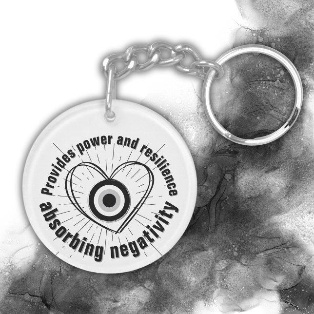 Hornhaut, Schwarzes Böse Augenschutz-Monogramm | Schlüsselanhänger (Von Creator hochgeladen)