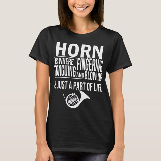 Hornist Music Marching Band Französischer Horn-Pla T-Shirt (Vorderseite)