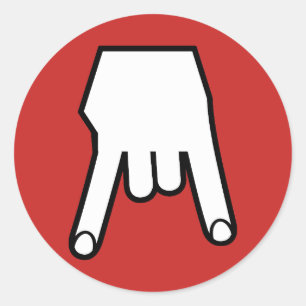 Horns Down Runder Aufkleber