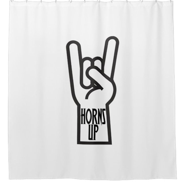 Horns Up Duschvorhang (Vorderseite)