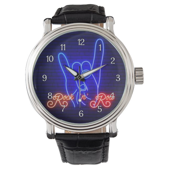 Horns Up Rock 'n Roll Armbanduhr (Vorderseite)