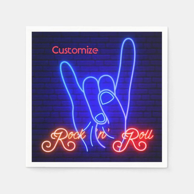 Horns Up Rock 'n Roll Serviette (Vorderseite)