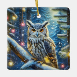 Hornschale im schneebedeckten Wald Keramikornament