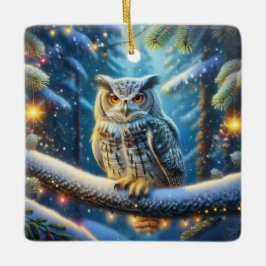 Hornschale im schneebedeckten Wald Keramikornament