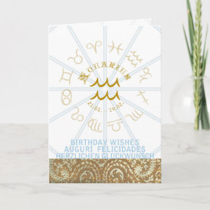 HOROSCOPE ~ Carte de voeux d'anniversaire Aquarius