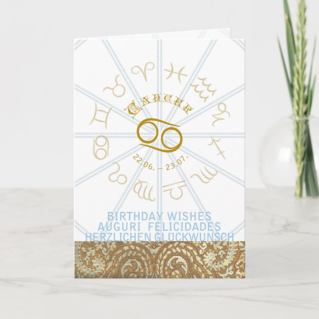 HOROSCOPE ~ Carte de voeux d'anniversaire Cancer (Devant)