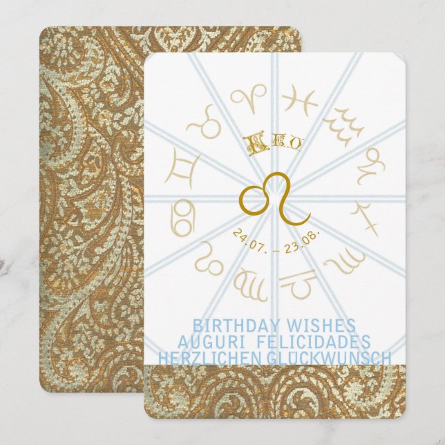 HOROSCOPE ~ Einladung zum Geburtstag - Leo (Vorne/Hinten)