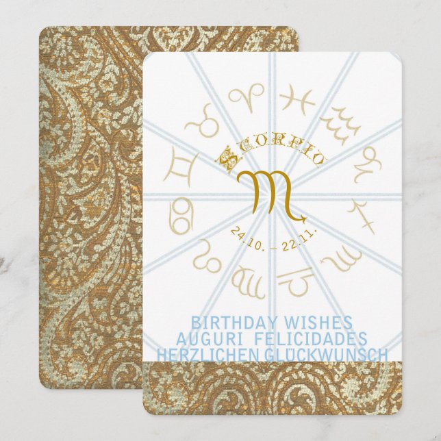 HOROSCOPE ~ Einladung zum Geburtstag - Libra (Vorne/Hinten)