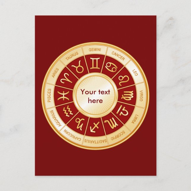 Horoscope Mandala Einladungspostkarte (Vorderseite)