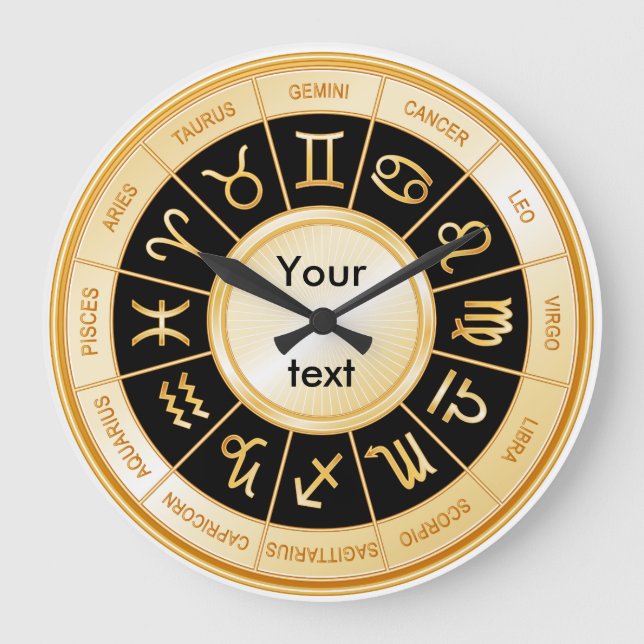 Horoscope Mandala Große Wanduhr (Vorderseite)